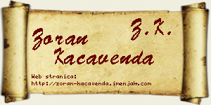 Zoran Kačavenda vizit kartica